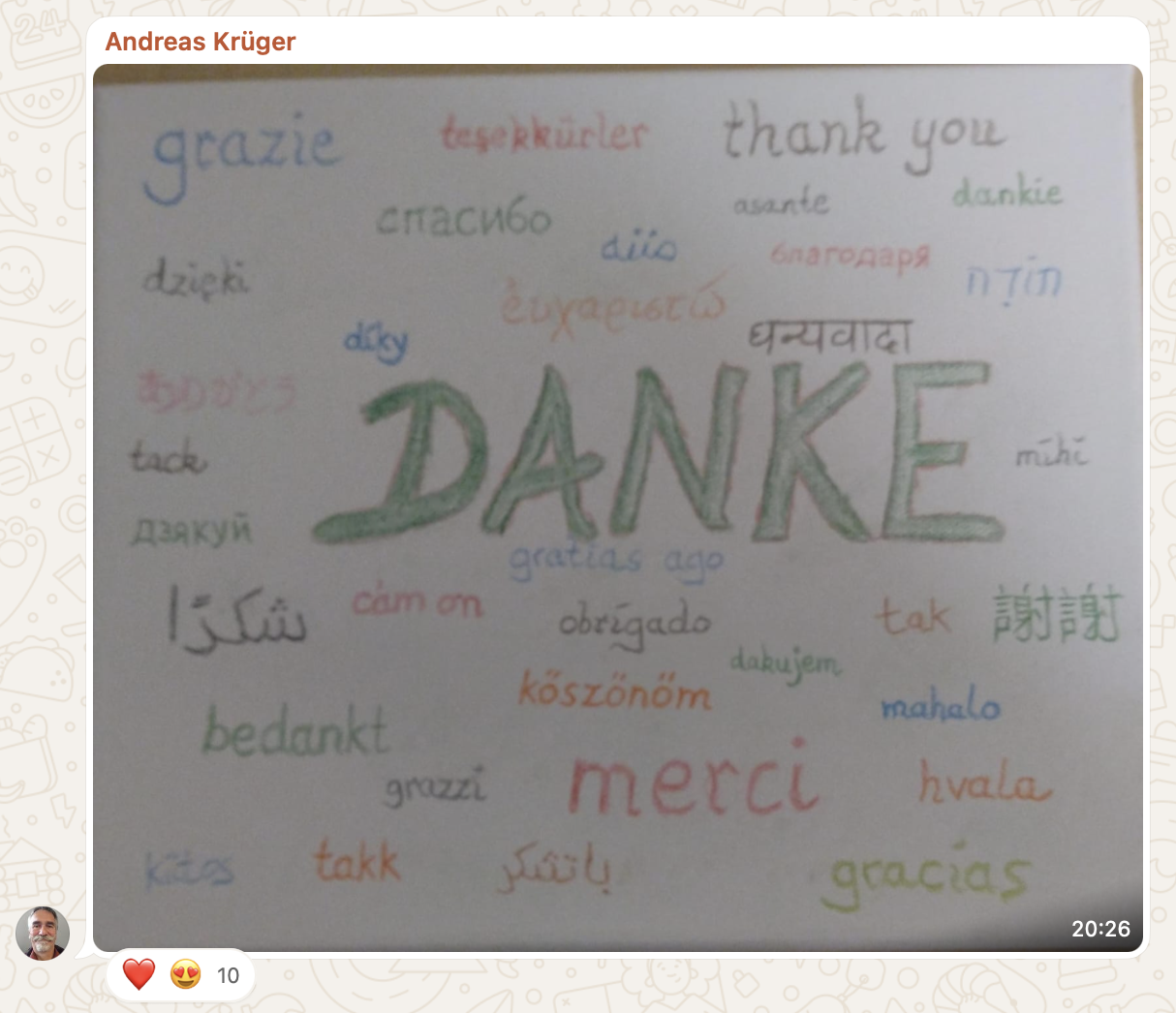 Andreas sagt Danke